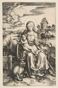 Metropolitan Muse Prints: Virgin and Child with the Monkey, ca. 1498. Creator: Albrecht Durer