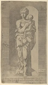 Virgin and Child in a Niche, mid 16th century. Creator: Geoffroy Dumoûtier Virgin and Child in a Niche, mid 16th century. Creator: Geoffroy Dumoûtier