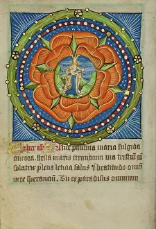 Illuminations Painting Prints: The Virgin and Child in a Red Rose, about 1480-1490. Creator: Unknown