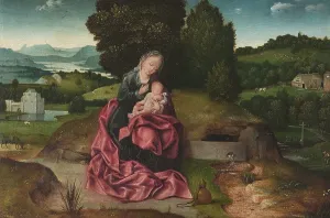 Patenier Joachim Prints: Virgin and Child Resting during the Flight into Egypt, c1500s. Creator: Joachim Patinir