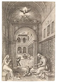 Anna Gallery: The Virgin and Child with Saint Anne, c. 1500. Creator: Hopfer, Daniel