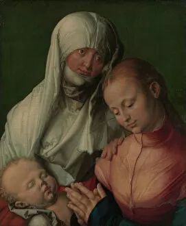 Oil On Linden Gallery: Virgin and Child with Saint Anne, probably 1519. Creator: Albrecht Durer