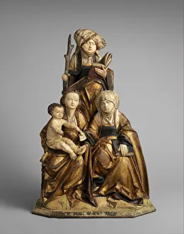 Family Group Prints: The Virgin and Child, Saint Anne, and Saint Emerentia, German, 1515-30. Creator: Unknown