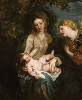 Adored Prints: Virgin and Child with Saint Catherine of Alexandria, ca. 1630. Creator: Anthony van Dyck