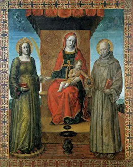 Christian Church Prints: The Virgin and Child between Saint Catherine of Alexandria and Saint Bernardino of Siena