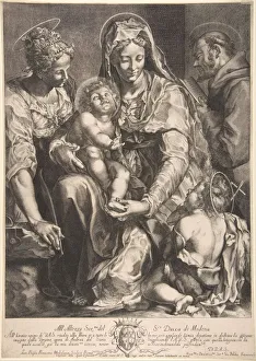 Halos Prints: Virgin and Child with Saint Catherine, Francis of Assisi and John the Baptist