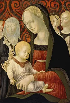 Dominican Prints: The virgin and the Child with Saint Catherine of Siena and Angels