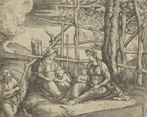 Saint Elizabeth Prints: The Virgin and Child with Saint Elizabeth and John the Baptist in a landscape