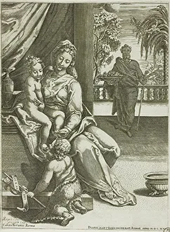 Ghisi Diana Prints: Virgin and Child with Saint John, 1575. Creator: Diana Mantuana