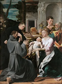 Wonderworker Prints: The Virgin and Child with Saint Joseph adored by Saints Anthony of Padua