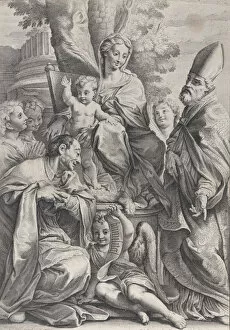 Bishops Mitre Collection: Virgin and Child with Saint Liborius and Carlo Borromeo, 1693-95. 1693-95