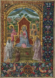 Forgery Prints: Virgin and Child with saints, 20th-century painting on 14th-century antiphonary