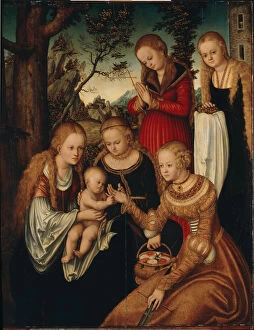 Catherine Of The Wheel Gallery: The Virgin and Child with Saints Catherine, Dorothy, Margaret and Barbara (so-called Marriage of St)