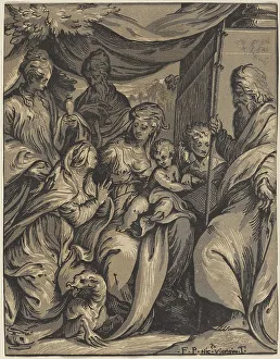 Sitting On Knee Prints: The Virgin and Child with Saints. Creator: Giuseppe Nicola Rossigliani