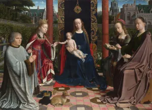 Jesus Child Prints: The Virgin and Child with Saints and Donor, c. 1510. Artist: David, Gerard (ca. 1460-1523)