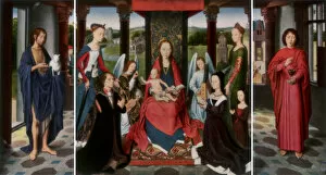 Dirck Collection: The Virgin and Child with Saints and Donors (The Donne Triptych), c1478 (1927). Artist: Dirck Bouts