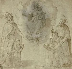Siena Prints: Virgin and Child before Saints Fabianus (or Gregory the Great) and Joseph