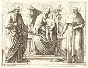 Saint Hieronymus Collection: Virgin and Child with Saints James and Jerome, 1608 / 1611. Creator: Jacques Callot
