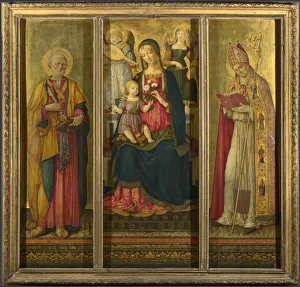 Virgin and Child with Saints Peter and Nicholas, 1479. Artist: Benvenuto di Giovanni (ca. 1436-1518) Virgin and Child with Saints Peter and Nicholas, 1479. Artist: Benvenuto di Giovanni (ca. 1436-1518)