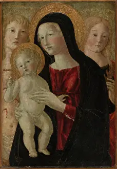 Devotion Prints: Virgin and Child with Saints Sebastian and Catherine of Alexandria, c1490-1500