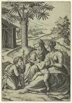 St John The Baptist Collection: The Virgin and Child with St. Elizabeth and John the Baptist, called The Virgin of... ca. 1520-25