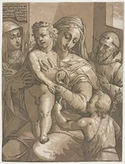 Andrea Andreani Italian Gallery: Virgin and Child with St. John, St. Catherine of Siena and St. Francis, 1585. Creator