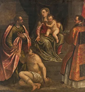 Tours St Martin Of Prints: The Virgin and Child with St Martin and St Petronius, 1590. Creator: Alessandro Maganza