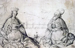 Mid 15th Century Prints: Virgin and Child with St Paul, c1450