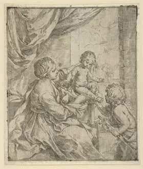 Guide Reni Gallery: The Virgin and Child at a table with the young John the Baptist, ca. 1600-1640