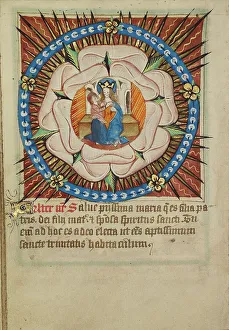 Illumination Painting Prints: The Virgin and Child in a White Rose; Illustrated Vita Christi