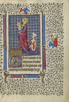Master Of Egerton 1070 Prints: The Virgin and Child and a Woman in Prayer; Book of Hours, about 1410. Creator: Unknown