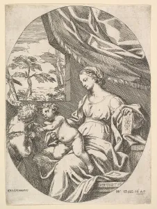 St John Prints: The Virgin and Child with the Young St. John the Baptist, 1647. Creator: Carlo Maratti