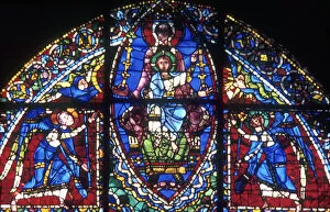 Chartres Collection: The Virgin and Christ surrounded by Angels, 12th century