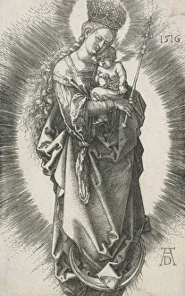 Crescent Moon Prints: The Virgin on the crescent with a sceptre and a starry crown
