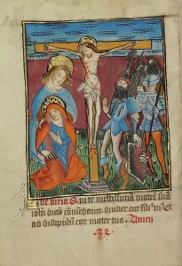 Illumination Painting Prints: The Virgin Before the Cross; Illustrated Vita Christi