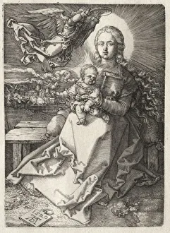 Virgin Crowned by an Angel, 1520. Creator: Albrecht D&uuml;rer (German, 1471-1528)