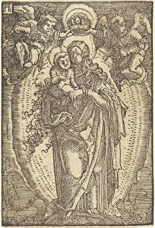 Queen Of Heaven Prints: The Virgin Crowned by Angels, c. 1513. Creator: Albrecht Altdorfer