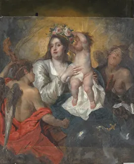 Willeboirts Thomas Prints: The Virgin Crowned by the Infant Christ, in or after c.1646. Creator: Thomas Willeboirts
