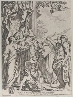 The Virgin Enthroned with Three Saints, 1668. Creator: Giuseppe Maria Mitelli