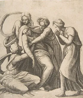 Rafaello Sanzio Gallery: The Virgin fainting and being supported in the arms of the holy women, 1531-76