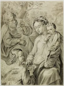 Abraham Delfos Prints: Virgin Feeding Porridge to the Christ Child