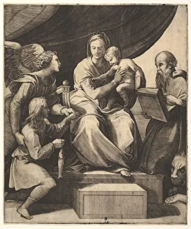 Sanzio Collection: The Virgin of the Fish, ca. 1515-27. Creator: Unknown