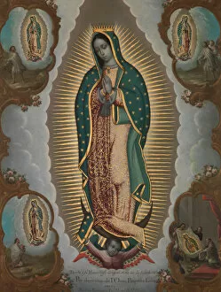 Juan Gallery: The Virgin of Guadalupe with the Four Apparitions, 1773. Creator: Nicolas Enriquez