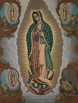 Juan Gallery: The Virgin of Guadalupe with the Four Apparitions, 1773. Creator: Nicolas Enriquez