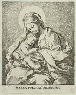 Guidop Reni Gallery: The Virgin holding the infant Christ, after Reni, ca. 1720-70. Creator: Johann Christoph Winkler