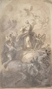 Glory Prints: The Virgin Immaculate in Glory (recto); Sketch of a Part of a Leg and a Hand (verso)
