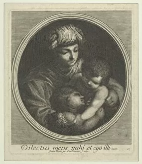 The Virgin with the infant Christ and the young Saint John the Baptist, in a circular... 1690-1700