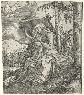 Albrecht Altdorfer German Prints: The Virgin in a Landscape, c. 1515. Creator: Albrecht Altdorfer (German, c. 1480-1538)