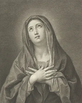 Holy Prints: The Virgin looking upwards with hands crossed over her chest, after Reni, 1776