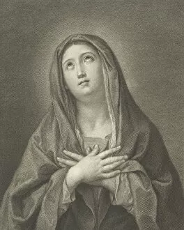 Holy Gallery: The Virgin looking upwards with hands crossed over her chest, after Reni, 1776